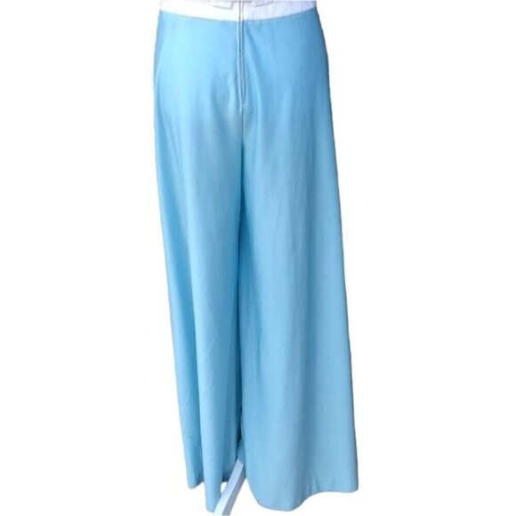 Tennis Star Vintage 70s Women's 3 Piece Crop Top Wide Leg Pants Beachwear Set - Picture 12 of 16